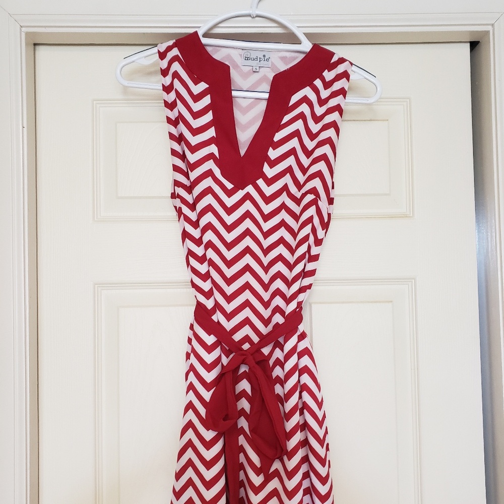 Mud Pie Chevron Game Day Dress